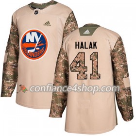 Adidas Maillot de Hockey New York Islanders Jaroslav Halak 41 2017-2018 Camo Veterans Day Practice Authentic - Homme